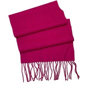 ENZO MANTOVANI 100% Cashmere Scarf Fringe Pink 14”x66”